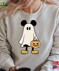 Ghost Halloween Disney Inspired Mickey Mouse Sweatshirt Retro Spooky Season Scary Tee Classic Unisex