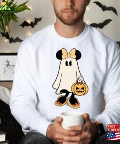 Ghost Halloween Disney Inspired Minnie Mouse Shirt Vintage Spooky Season Mickey Scary Unisex Sweatshirt