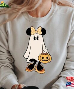Ghost Halloween Disney Inspired Minnie Mouse Shirt Vintage Spooky Season Mickey Scary Unisex Sweatshirt