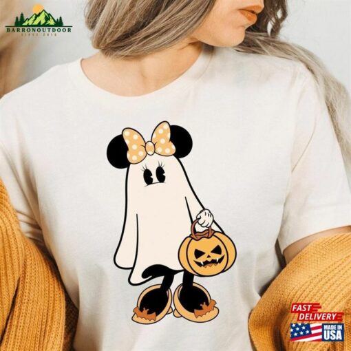 Ghost Halloween Disney Inspired Minnie Mouse Sweatshirt Vintage Spooky Season Tee Mickey Scary Shirt Hoodie Unisex