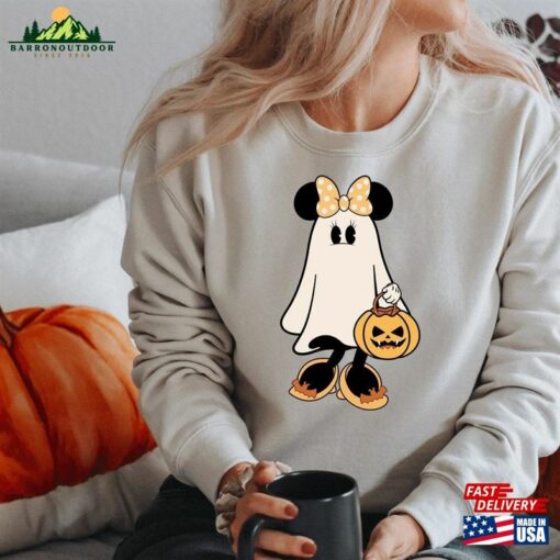 Ghost Halloween Disney Inspired Minnie Mouse Sweatshirt Vintage Spooky Season Tee Mickey Scary Shirt Hoodie Unisex