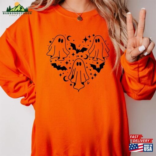 Ghost Heart Sweatshirt Funny Halloween Lover Gift Shirt Classic