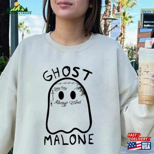 Ghost Malone Halloween Crewneck Sweatshirt Spooky Season Cute T-Shirt Hoodie