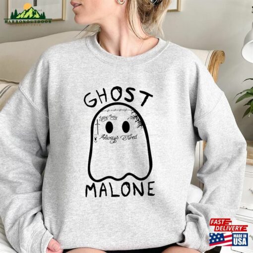 Ghost Malone Halloween Crewneck Sweatshirt Spooky Season Cute T-Shirt Hoodie