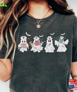 Ghost Nurse Halloween Shirt Cute Bat Spider Boo Horror Nursing Sweatshirt Hoodie