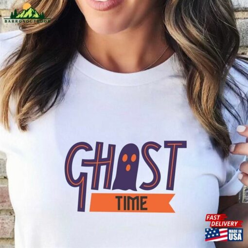 Ghost Time Shirt Adult Crewneck Spooky Hoodie T-Shirt