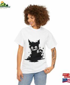 Grinning Cat #1 Halloween 2023 Spooky Art Vector Graphics Horror Dark Anime Manga Ghibli Style Original October Hoodie Classic