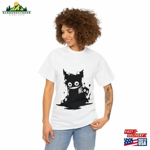 Grinning Cat #1 Halloween 2023 Spooky Art Vector Graphics Horror Dark Anime Manga Ghibli Style Original October Hoodie Classic