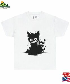 Grinning Cat #1 Halloween 2023 Spooky Art Vector Graphics Horror Dark Anime Manga Ghibli Style Original October Hoodie Classic