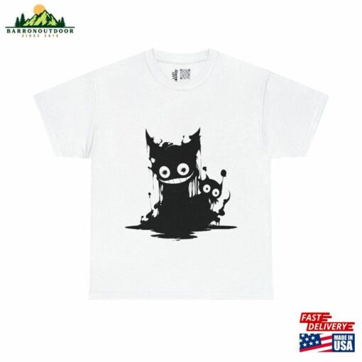 Grinning Cat #1 Halloween 2023 Spooky Art Vector Graphics Horror Dark Anime Manga Ghibli Style Original October Hoodie Classic