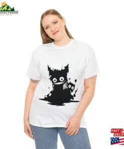Grinning Cat 1 Halloween 2023 Spooky Art Vector Graphics Horror Dark Anime Manga Ghibli Style Original October Hoodie Classic 3
