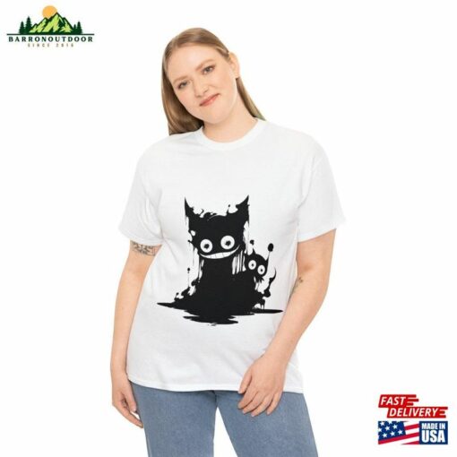 Grinning Cat #1 Halloween 2023 Spooky Art Vector Graphics Horror Dark Anime Manga Ghibli Style Original October Hoodie Classic