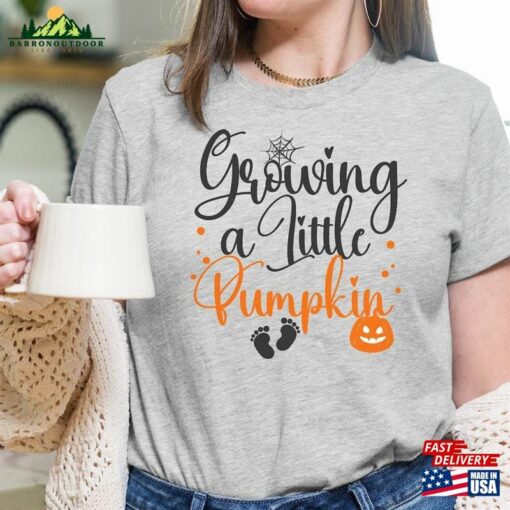 Growing A Little Pumpkin Halloween 2023 T-Shirt Autumn Aesthetic Fall Shirts Sweatshirt Unisex