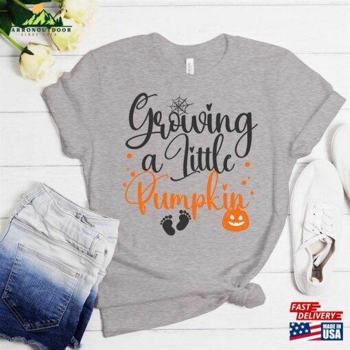 Growing A Little Pumpkin Halloween 2023 T-Shirt Autumn Aesthetic Fall Shirts Sweatshirt Unisex