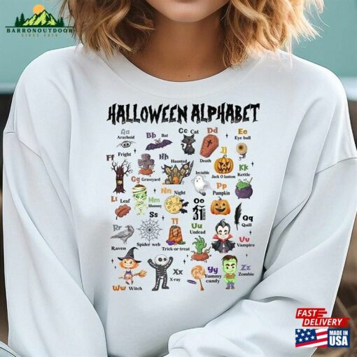 Halloween Alphabet Sweatshirt Teacher Tee Shirt Classic