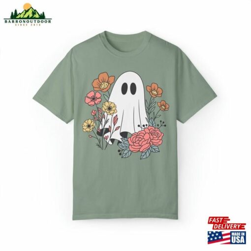 Halloween Boho Floral Ghost Comfort Colors T Shirt T-Shirt Sweatshirt