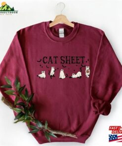 Halloween Cat Ghost Sweatshirt Spooky Womens Classic Hoodie 4