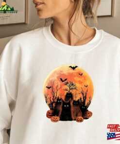 Halloween Cat Sweatshirt And Pumpkin Shirt Black T-Shirt Hoodie