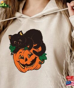 Halloween Cat Sweatshirt And Pumpkin Shirt Black T-Shirt Hoodie 2 Halloween Cat Sweatshirt And Pumpkin Shirt Black T Shirt Hoodie 3