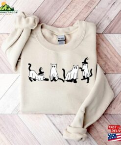 Halloween Cat Sweatshirt Ghost Sweater Unisex Classic