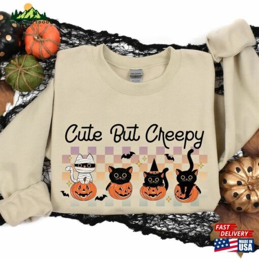 Halloween Cats Sweatshirt Spooky Ghost Cat Shirt Sweater Classic T-Shirt