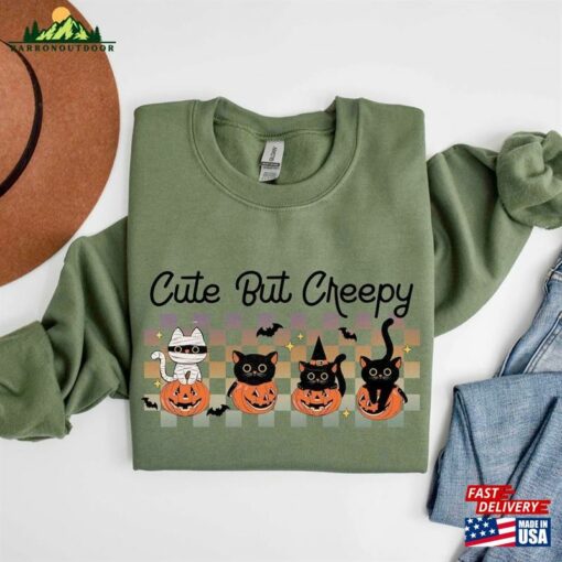 Halloween Cats Sweatshirt Spooky Ghost Cat Shirt Sweater Classic T-Shirt