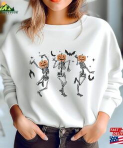 Halloween Dancing Skeleton Sweatshirt Funny Spooky Season Skull Shirt Unisex