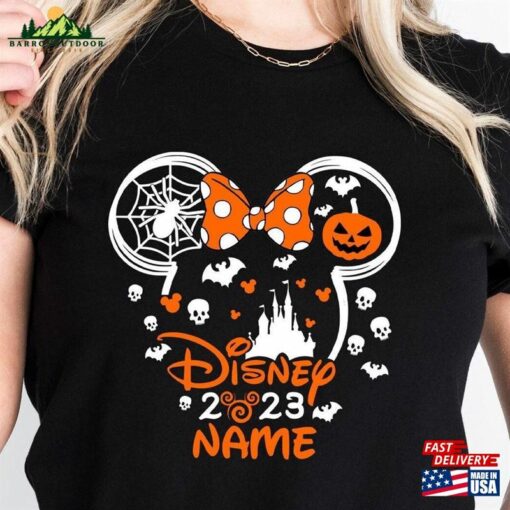 Halloween Disney 2023 Shirt With Name Custom Mickey Minnie Hoodie T-Shirt