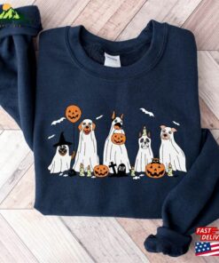 Halloween Dog Ghost Sweatshirt Dogs Sweater Gift For Mom Unisex T-Shirt