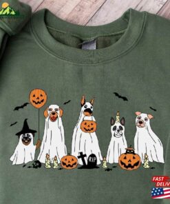 Halloween Dog Ghost Sweatshirt Dogs Sweater Gift For Mom Unisex T-Shirt