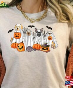 Halloween Dog Lover Shirt Ghost Spooky Retro Unisex Hoodie