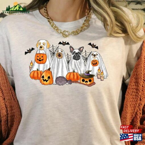 Halloween Dog Lover Shirt Ghost Spooky Retro Unisex Hoodie