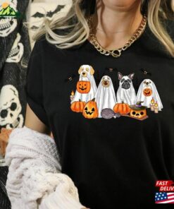 Halloween Dog Lover Shirt Ghost Spooky Retro Unisex Hoodie
