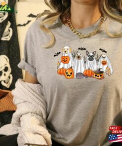 Halloween Dog Lover Shirt Ghost Spooky Retro Unisex Hoodie 4