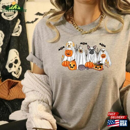 Halloween Dog Lover Shirt Ghost Spooky Retro Unisex Hoodie