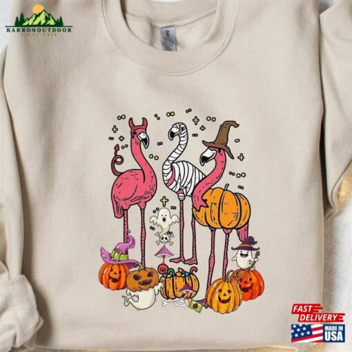 Halloween Flamingo Sweatshirt Sweater 2023 Happy Hoodie Unisex