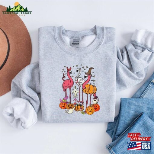 Halloween Flamingo Sweatshirt Sweater 2023 Happy Hoodie Unisex