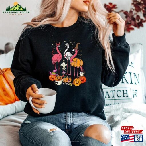 Halloween Flamingo Sweatshirt Sweater 2023 Happy Hoodie Unisex