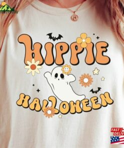 Halloween Ghost Shirt Hippie Retro Groovy T-Shirt Sweatshirt