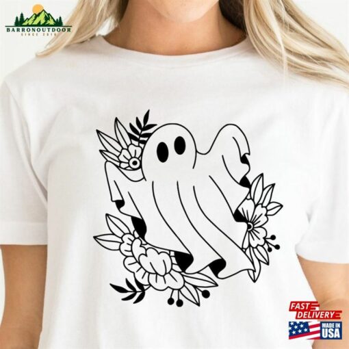 Halloween Ghost Shirt Party Floral Unisex Classic