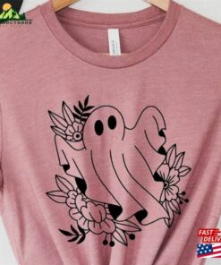 Halloween Ghost Shirt Party Floral Unisex Classic