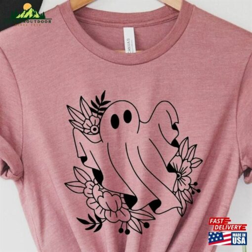 Halloween Ghost Shirt Party Floral Unisex Classic