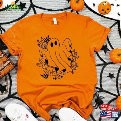 Halloween Ghost Shirt Party Floral Unisex Classic