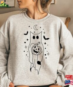 Halloween Ghost Sweatshirt Adult Costume Cute Spooky Shirt Classic Unisex