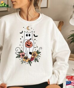 Halloween Ghost Sweatshirt Adult Costume Cute Spooky Shirt Classic Unisex