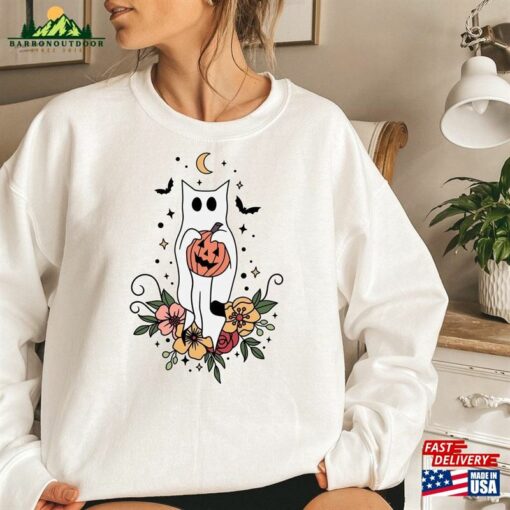 Halloween Ghost Sweatshirt Adult Costume Cute Spooky Shirt Classic Unisex