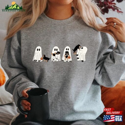 Halloween Ghost Sweatshirt Rottweiler Dog Sweater T-Shirt