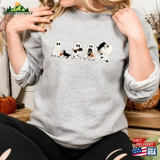 Halloween Ghost Sweatshirt Rottweiler Dog Sweater T-Shirt