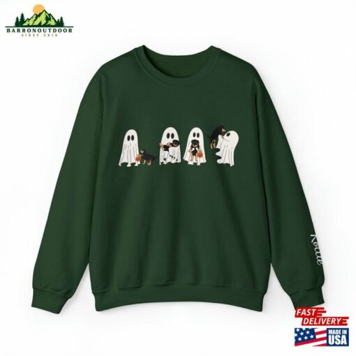 Halloween Ghost Sweatshirt Rottweiler Dog Sweater T-Shirt