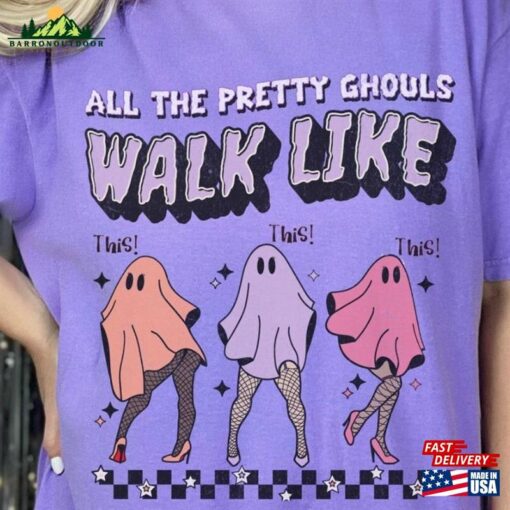 Halloween Girls Night Out Comfort Colors Pretty Ghouls Walk Like This Sweatshirt Classic